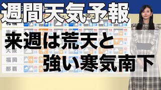 【週間天気予報】来週は荒天と強い寒気南下