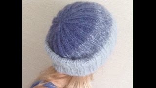 DIY Шапка спицами из остатков пряжи drops brushed alpaca silk "i Takiri"