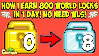 HOW I EARN 800 WORLD LOCKS! IN 1 DAY! **EASY PROFIT** | GROWTOPIA