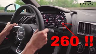 Mit Sportwagen auf Autobahn zum Cars & Coffee im Audi R8 RWS