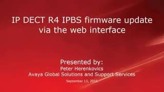 How to update IP DECT R4 IPBS firmware via the web interface