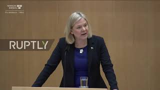 Sweden: New PM Magdalena Anderson delivers policy statement to parliament