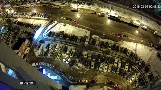 Воры снимают фары с Porsche ночью, SSDCAM IP-121M 1080P