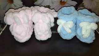 Плюшевые пинетки из Alize Puffy