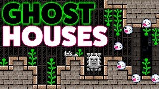 Super Mario Maker - CREEPY GHOST HOUSES! - Level Showcase