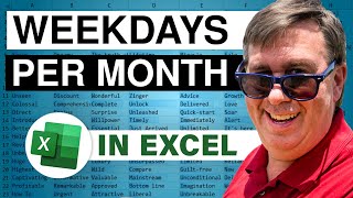 Count Number Of Weekdays Per Month using Excel - 2481