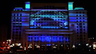 3D проекция Jaguar в самом сердце Москвы