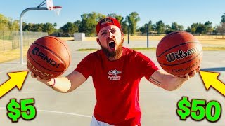 $5 Basketball vs. $50 Basketball! IRL Basketball Challenge