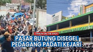 Ada Kabar Pasar Butung Disegel, Seratusan Pedagang Lakukan Aksi Longmarch ke Kejari Makassar