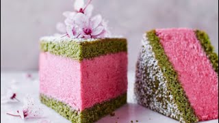Муссовый торт Вишня-Матча / Cherry, matcha mousse cake