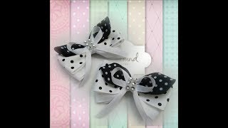 Бантики из лент в горошек. / Lant bows with polka dots