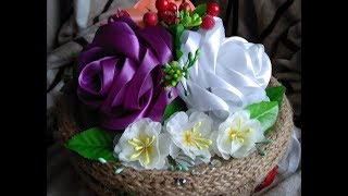 Большая роза из атласной ленты / Big rose of satin ribbon