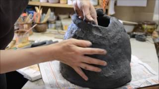 Как изготовить "Лягушку" из шамотной глины. How to make "Frog" of chamotte clay.