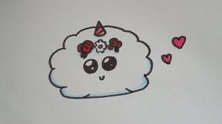 Как нарисовать каваи облачко, тучку | How to draw kawaii cloud