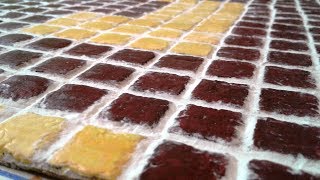 Мозаика из яичных лотков. Украшение для столешницы из картона