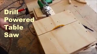 Drill Powered Mini Table Saw | Woodworking