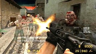 Counter Strike Source - Zombie Riot mod Zombie boss fights - Multiplayer Gameplay on Italy map