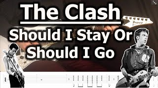 The Clash - Should I Stay Or Should I Go (Guitar Cover Tutorial with Tab)
