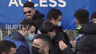 Spain: Barcelona fans gather outside Camp Nou ahead of EL clash with Napoli