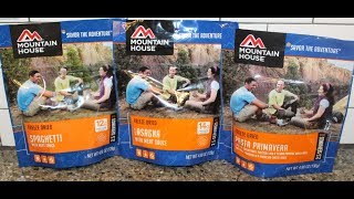Mountain House Freeze Dried: Spaghetti with Meat Sauce, Lasagna with Meat Sauce, Pasta Primavera