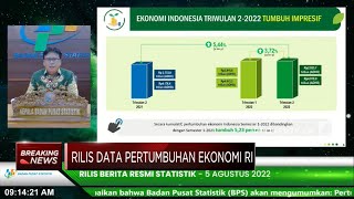 BPS: Ekonomi RI Q2-2022 Tumbuh 5,44% (yoy)