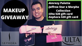 MAKEUP GIVEAWAY | AMREZY PALETTE | JEFFREE STAR X MORPHE | ULTA GIFT CARD | SEPHORA GIFT CARD | FREE