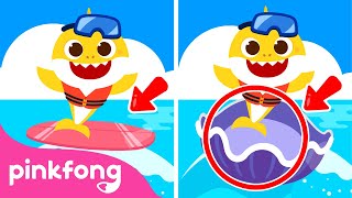 Найди Отличия! | Акулёнок летом | Детские Игры | Песни про Животных | Пинкфонг Песни для Детей