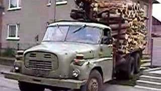 Tatra T148 with heavy load - going rear to unload (SLOVAKIA)