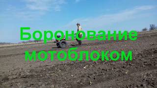 Боронование мотоблоком Forte-105 дизель.