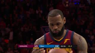 LeBron James MISSES Clutch Free Throws | Cleveland Cavaliers vs Philadelphia 76ers | April 6, 2018