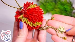 Ёлочная игрушка Канзаши своими руками ✄ Kulikova Anastasia