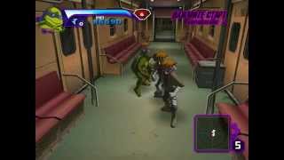Teenage Mutant Ninja Turtles (TMNT) 2003г. Прохождение игры: Часть 8. (В поезде,на мосту)