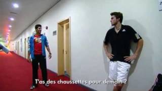 09 Shanghai Djokovic & Simon Bantering about Socks