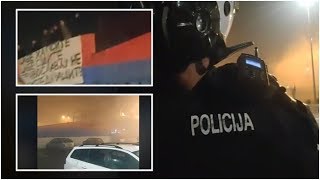 Podgorica: Milovi specijalci bacaju suzavac na omladinu zbog srpske trobojke Kralja Nikole