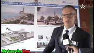 S M Mohammed VI lance les travaux d'aménagement de la promenade maritime de la Mosquée Hassan II