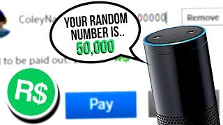 AMAZON ECHO CHOOSES HOW MANY ROBUX I LOSE.. (Roblox)