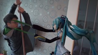 Hatsune Miku kick some ass in real life!
