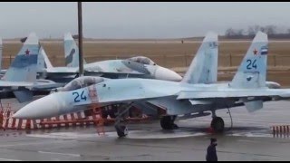Полеты истребителей Су-27 на аэр.Бельбек (Крым) в ходе проверки боеготовности ЮВО