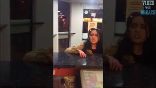 Belligerent Girl Spits And Shouts Racial Slurs Over A Cup Of Water