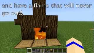 How to Make a Fireplace That Doesn't Burn Blocks and Never Goes Out- Minecraft