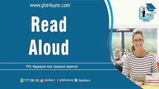 Read Aloud PTE | June 2019 | Pte4Sure | PTE 2019 | Predictions