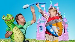 Весёлые игры для детей – Рыцари и Драконы в Школе Супергероев! – Видео шоу для детей.