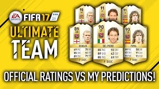 NEW LEGENDS RATINGS VS MY PREDICTIONS!! FIFA 17 OFFICIAL RATINGS!