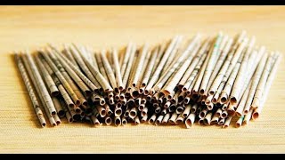 Как наращивать газетные трубочки и сделать их эластичными.