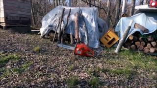 HUSQVARNA 450e chainsaw vs. HECHT 950 (failure)