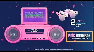 Vocal-Star Pink Boombox Portable Karaoke Machine CD/DVD Player (e)