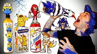 DO NOT DRINK SONIC.EXE ?Tails + Knuckles + Minions + Detective Pikachu - DIY Drinks & DIY Crafts