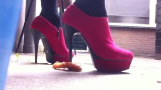 Crushing heels. Not knowing that she freaks a baked fish.