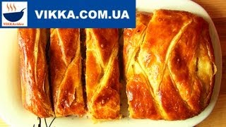 ПИРОГ  с семгой:Рыбный пирог из слоеного теста  | VIKKAvideo