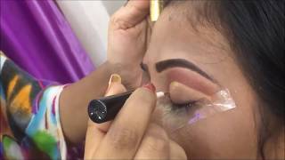 Red golden bridal eye makeup (Hindi) || Neha Beauty Hub